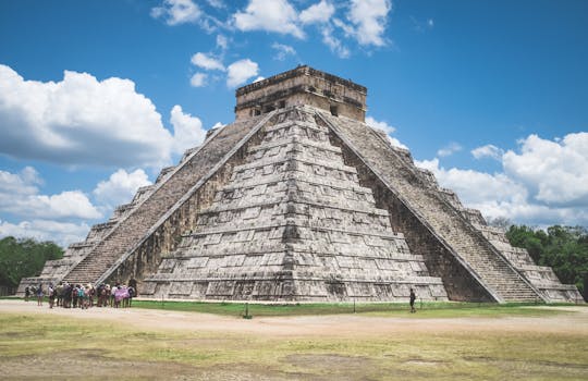 Explore the majestic El Castillo pyramid at Chichén Itzá, a UNESCO World Heritage site in Mexico.